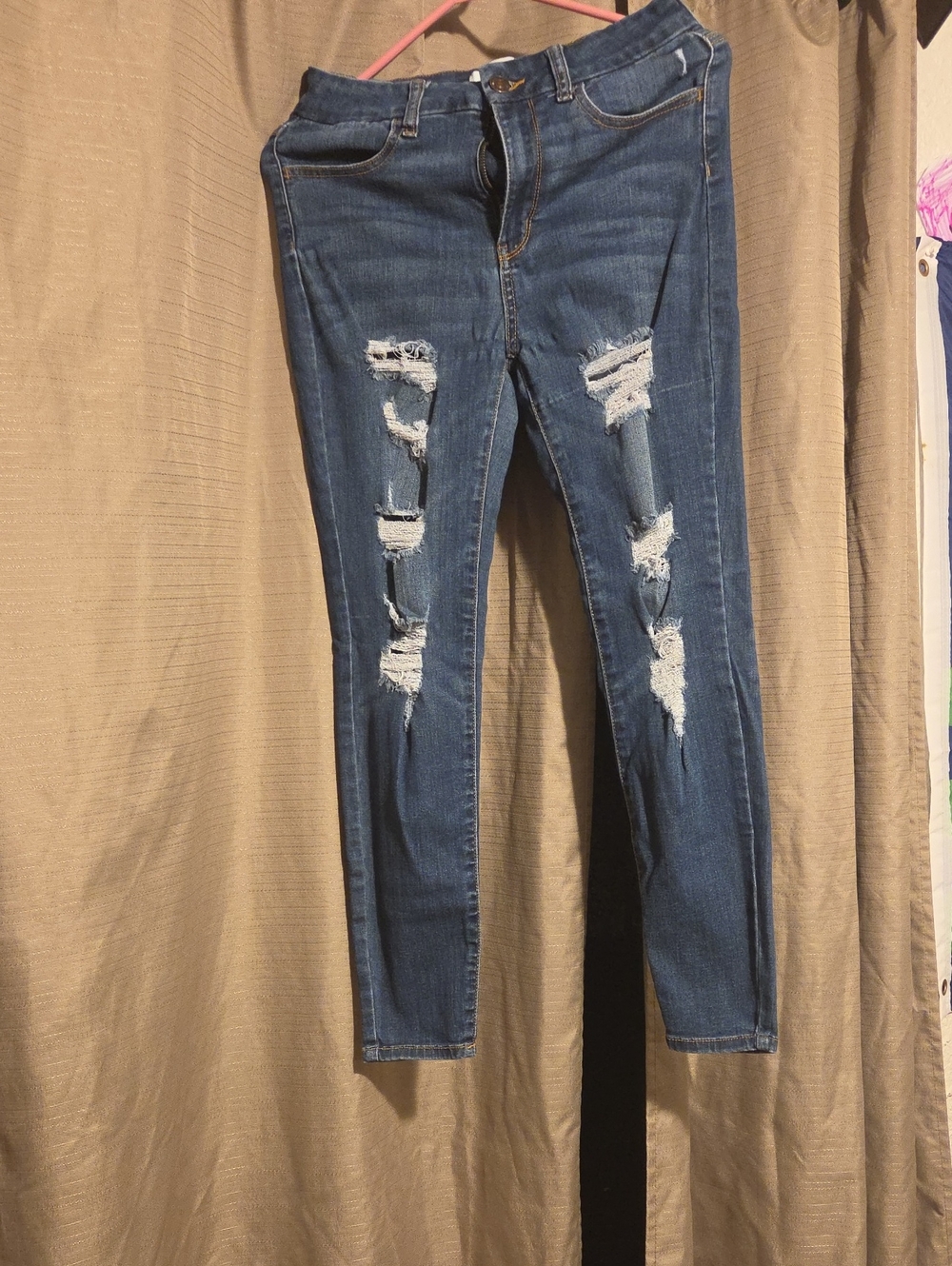 Wax Jean Dark Blue Ripped Women's Skinny Jeans